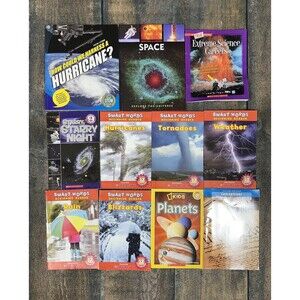 Lot Of 11 Non-Fiction Children’s Books! Weather, Space, Planets! Smart Words!